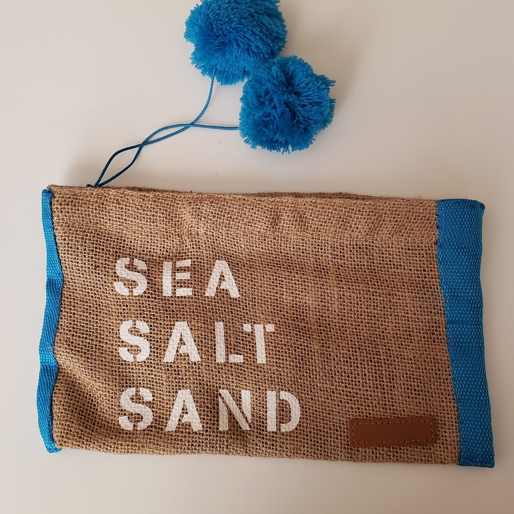 SEA.SALT.SAND Burlap Wristlet NWOT